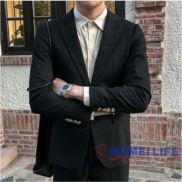 メンズ スーツ ?一つボタン ストライプ ビジネススーツ suit メンズ スーツ ?一つボタン ストライプ ビジネススーツ suit