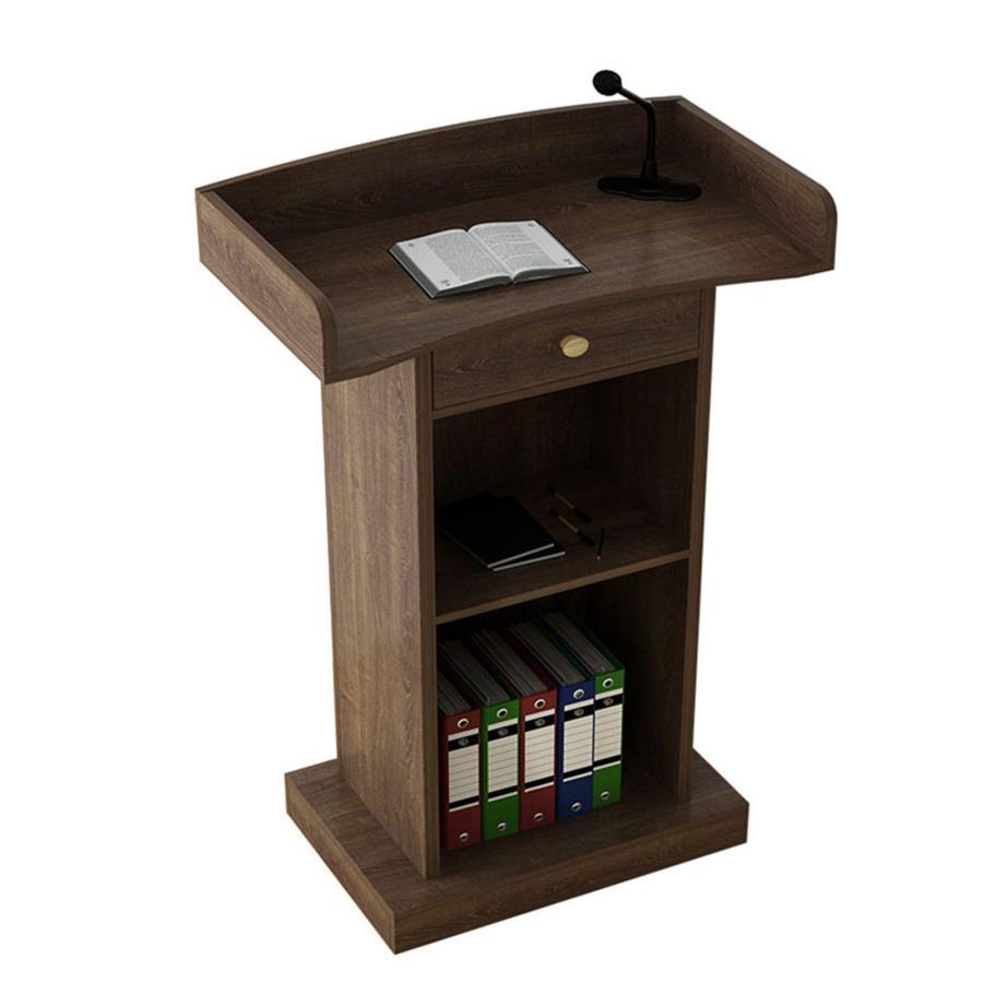 演説台 演台 司会者台 ドロワーと大規模な貯蔵地を話す木の話す講義  