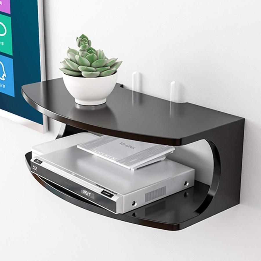 壁掛けシェルフヘビーストレージラック、TVコンポーネント用フローティングシェルフ、TVボックス、ケーブルボックス、DVDプレーヤー、ホワイト