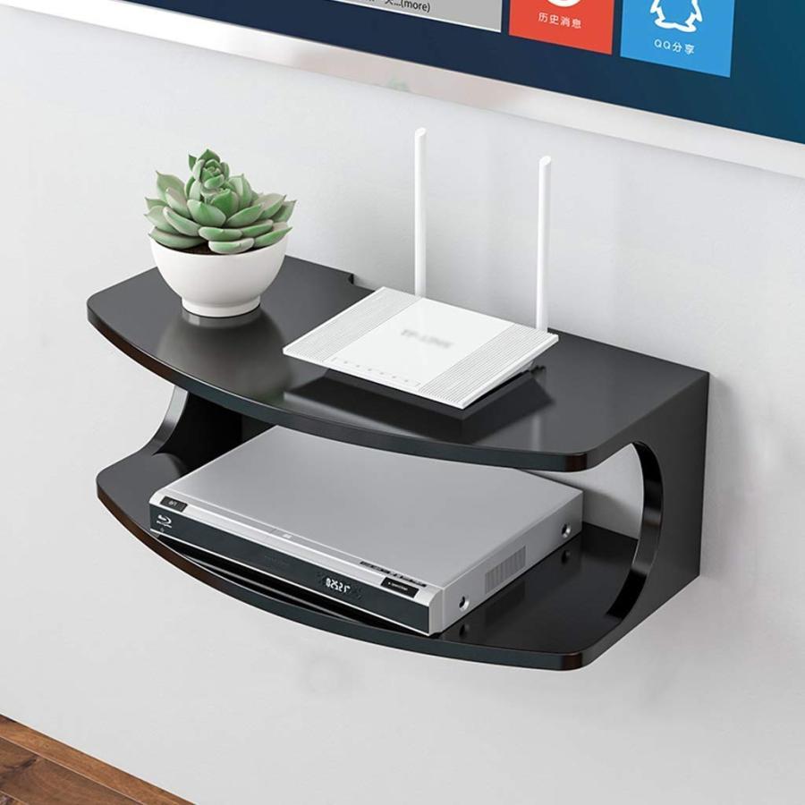 壁掛けシェルフヘビーストレージラック、TVコンポーネント用フローティングシェルフ、TVボックス、ケーブルボックス、DVDプレーヤー、ホワイト