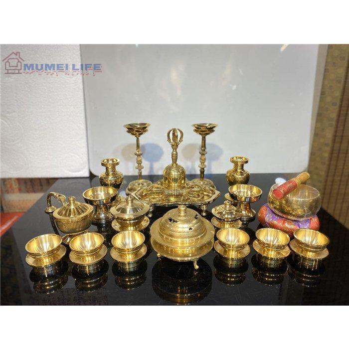 ☆密教法具一面器六器一組飯器一対華瓶一対燭台一対塗香器洒水器 ☆密教法具一面器六器一組飯器一対華瓶一対燭台一対塗香器洒水器