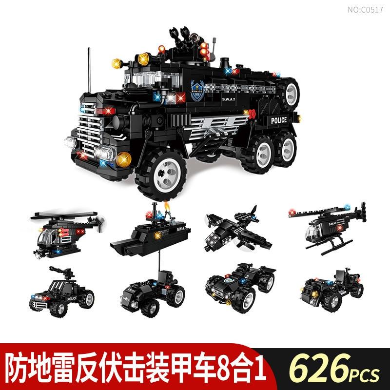レゴ SWAT 警察 ヘリコプター トラック 乗り物  互換 箱無｜mumumu-yh｜30