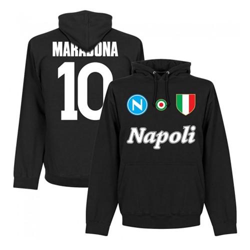 SSC Napoli 10 マラドーナ 長袖 ユニフォーム 予約RET06】ブラック10RE-TAKE ナポリ Team スウェットパーカー 10番