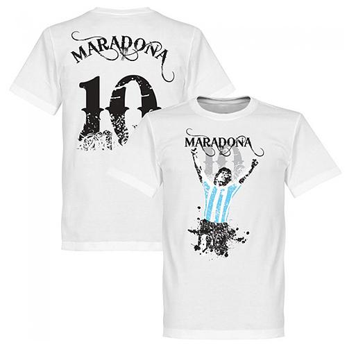 【予約RET06】RE-TAKE ディエゴ・マラドーナ "Graphic" Tシャツ ホワイト【サッカー/Boca/Maradona/アルゼンチン代表】ネコポス対応可能｜mundial