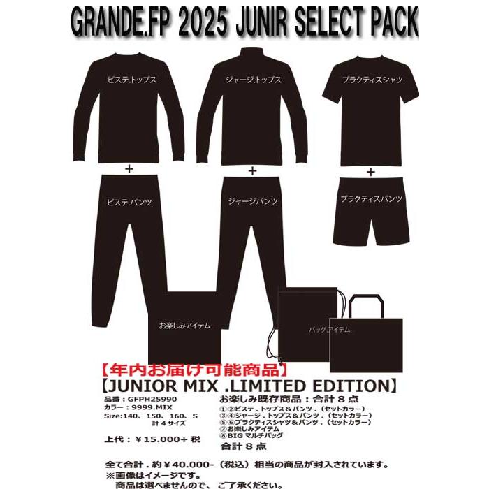 【L】グランデFP 2025年 サッカートレーニングパック 黒白 Lサイズ L】グランデFP 2025年 サッカートレーニングパック 黒白 Lサイズ