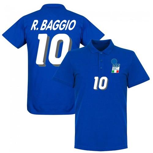 【国内未発売】ポロ バッジョRE-TAKE イタリア代表 1994 ポロシャツ ブルー 10番 ロベルト・バッジョ【サッカー/POLO/Baggio/ワールドカップ/Italia】RET06 ネコ｜mundial