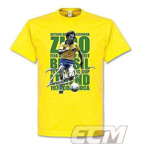 予約RET01】RE-TAKE ジーコ ブラジル代表 レジェンドTシャツ イエロー