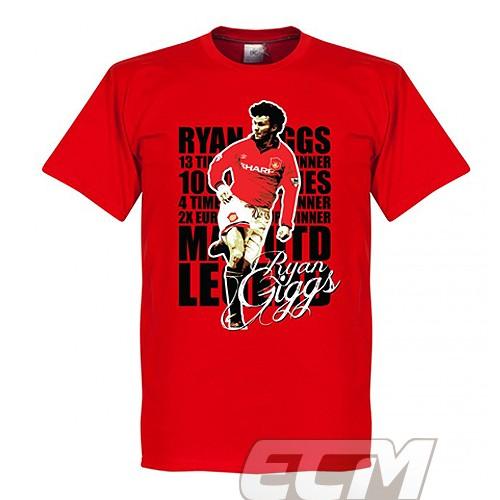 【予約RET01】RE-TAKE ギグス  レジェンドＴシャツ レッド【サッカー/マンチェスターUTD/ウェールズ代表/Giggs】ネコポス対応可能｜mundial