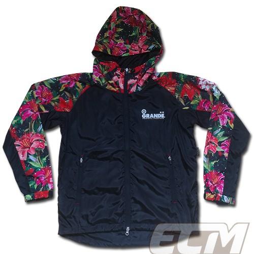 【SALE35%OFF】【GS018】GRANDE \"Tropical Flor\"" フーデッドジャケット ブラック【グランデ/サッカー/フットサル/サポーター/ボタニカル】GRN2016SS"