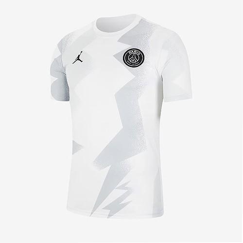 【JOR20】【海外買付】ホワイトParis Saint-Germain x JORDAN ドライトップ プレマッチシャツ ホワイト【サッカー/PSG/パリサンジェルマン/ジョーダン/トレーニ｜mundial