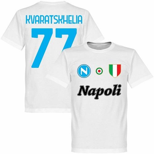 ナポリ KVARTSKHELIA 77番 シャツ Mサイズ 予約RET06】RE-TAKE ナポリ Team Tシャツ 77番 クヴァラツヘリア