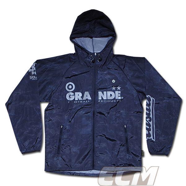 【SALE35%OFF】【GS018】GRANDE EARTH RIOT リフレクタートライアルフーデッドジャケット ブラック【グランデ/サッカー/フットサル/サポーター/ジャケット/ジャ