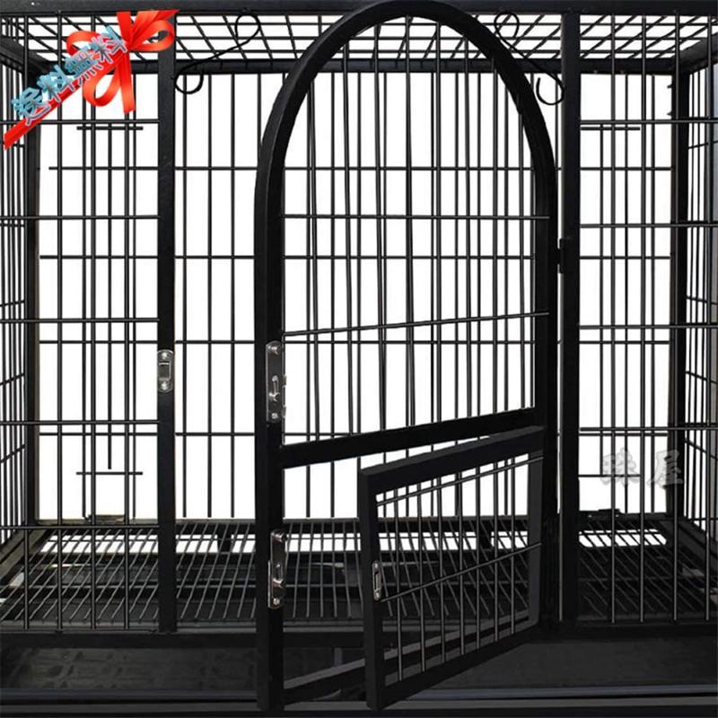 ほぼ未使用 ペットケージ 鉄製 犬檻 犬小屋 ケージ ペットサークル ドッグケージ ペットフェンス 大型 中型犬用 ペット用品 ダブルドア キャスター付き 【V2563610418】(14314円)