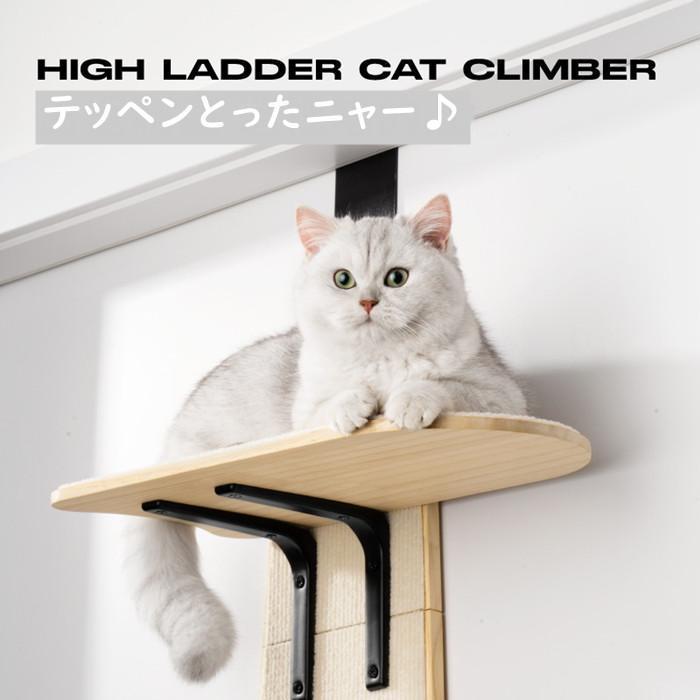 キャットステップ ドア掛け キャットタワー キャットウォーク 猫ステップ 猫グッズ 4段式 耐荷重10キロ 猫家具 多頭飼い対応 省スペース 木製 爪とぎ機能搭載 