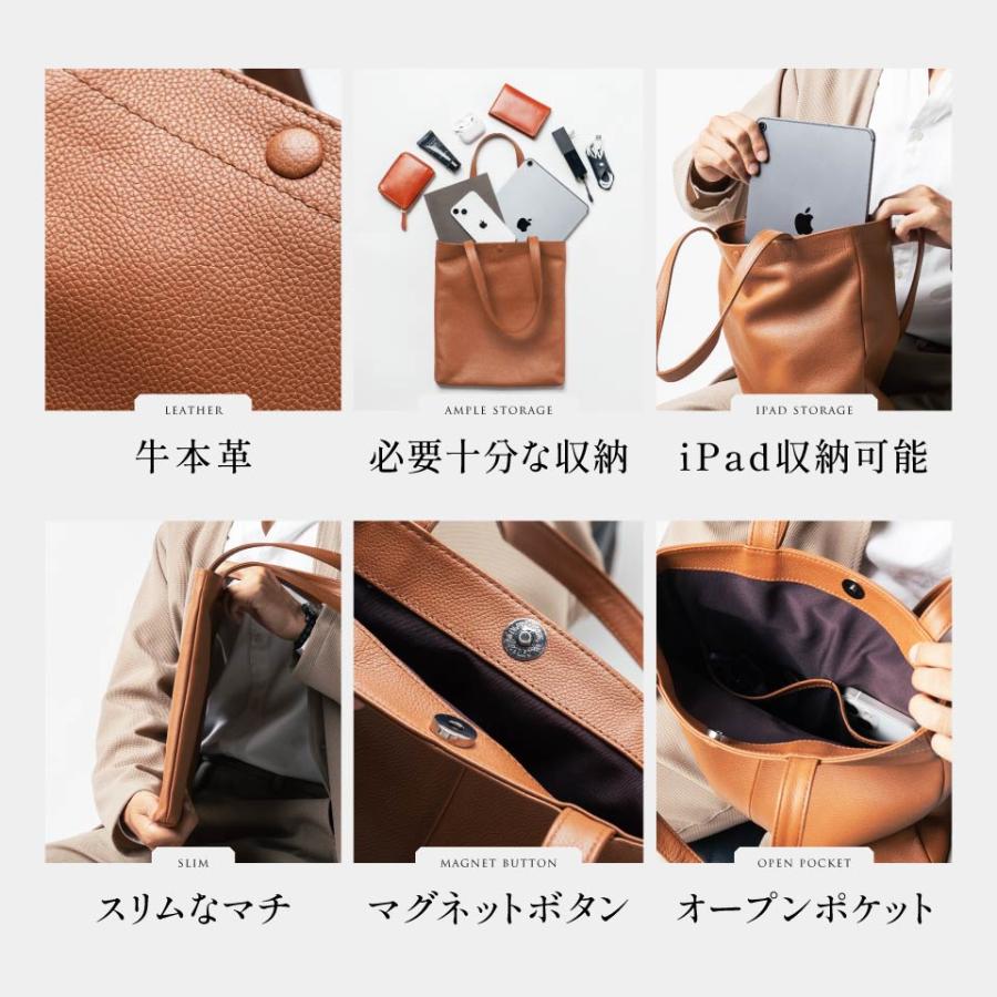 MURA（ムラ） トートバッグ メンズ 本革 ブランド a4 縦長 小さめ