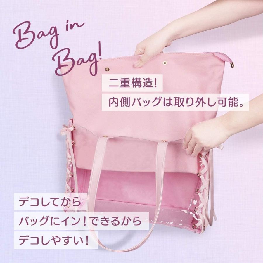 お気にいる 見せバッグ レースアップ トートバッグ 2重バッグ 痛バッグ Cawkaw 透明 ブ 缶バッジ 痛バ かばん バック おたく ビニール バックパック ザック Www We Job Com