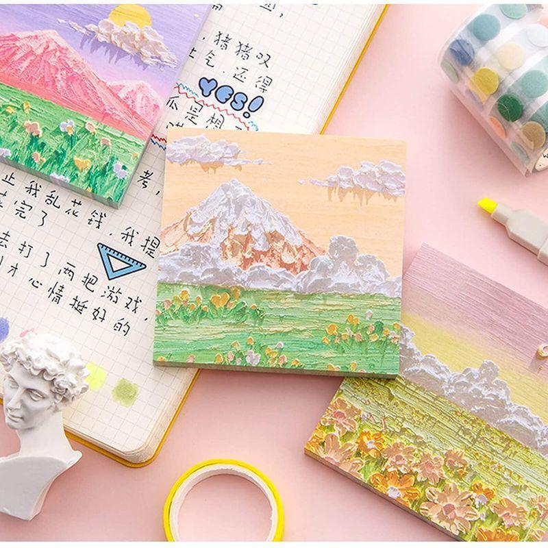 Tarati 付箋 かわいいメモ帳 ポストイットふせん癒し風景立体油絵 ノート メモ帳 手帳 メモ用紙 ふせんかわいい退職 プチギフト メッ Murabbit Shops 通販 Yahoo ショッピング