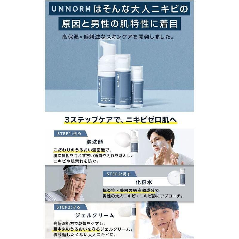 ニキビ ニキビ跡 泡洗顔 化粧水 ジェルクリーム トライアルセット 30ml ml 10g メンズ アンノルム Unnorm Murabbit Shops 通販 Yahoo ショッピング
