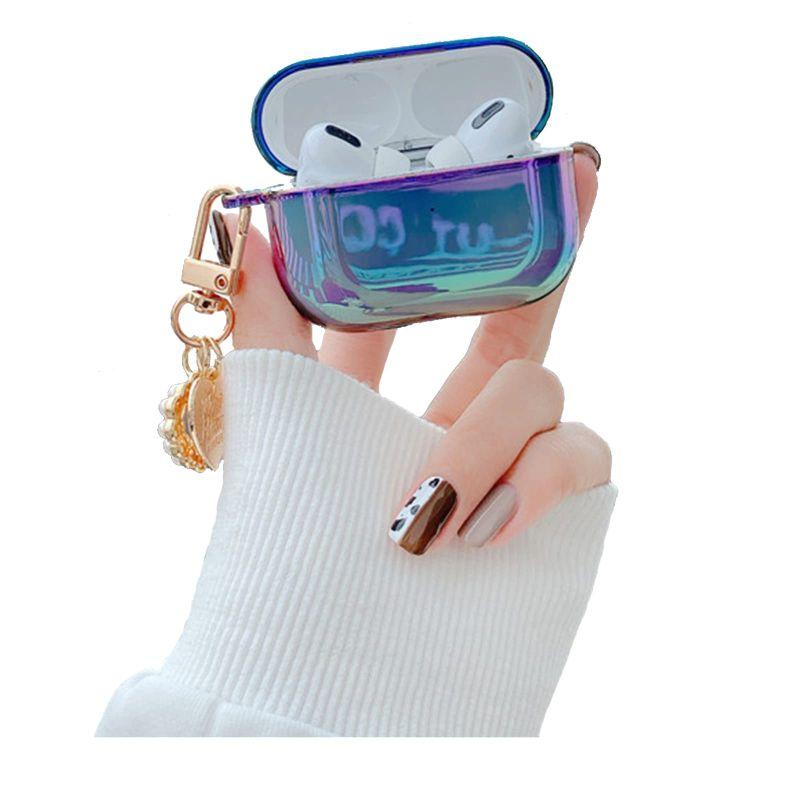 TATA airpods ケース 韓国 AirPods カバー かわいい パール おしゃれ AirPods Pro 落下防止 (グラスパープ