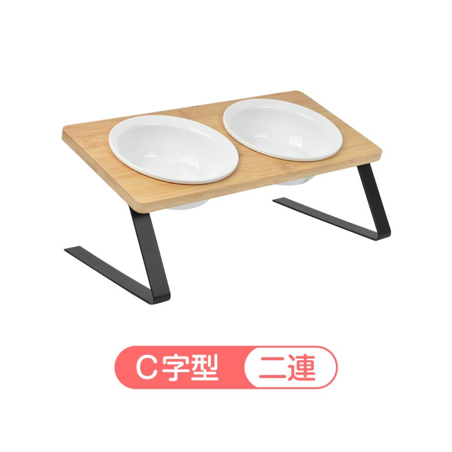 【一位】ペット食器台 フードボウル 食べやすい 2連/3連 陶器 餌皿 エサ皿 斜め ペット 食器 ネコボウル 餌 水入れ 食洗機対応 |  | 15