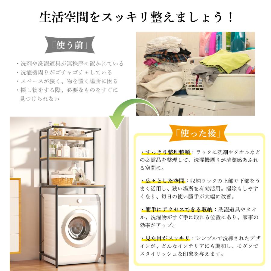 ランドリーラック 洗濯機ラック ランドリー収納 洗濯ラック バスケット