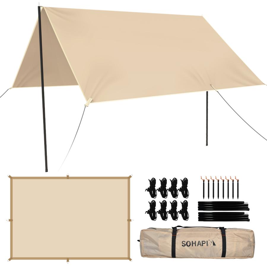 テント タープテント 4m 日よけ 大型 キャンプ アウトドア レジャー UV