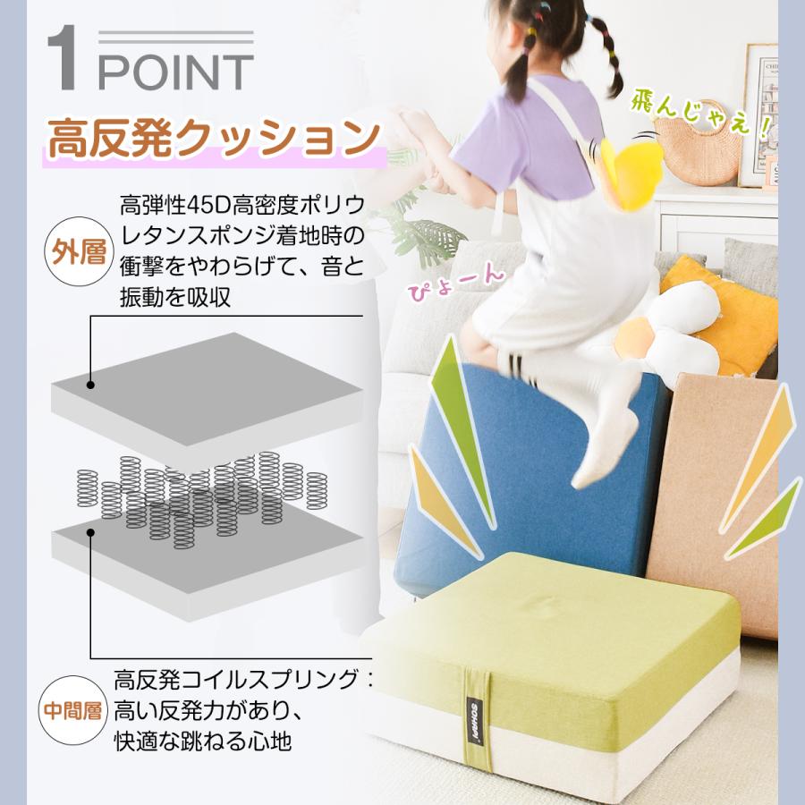 トランポリン クッション 大型 高反発 室内用 こども用 大人用 静音 自宅用 家庭用 ミニトランポリン エクササイズ トレーニング 滑り止め加工 贈り物 |  | 07
