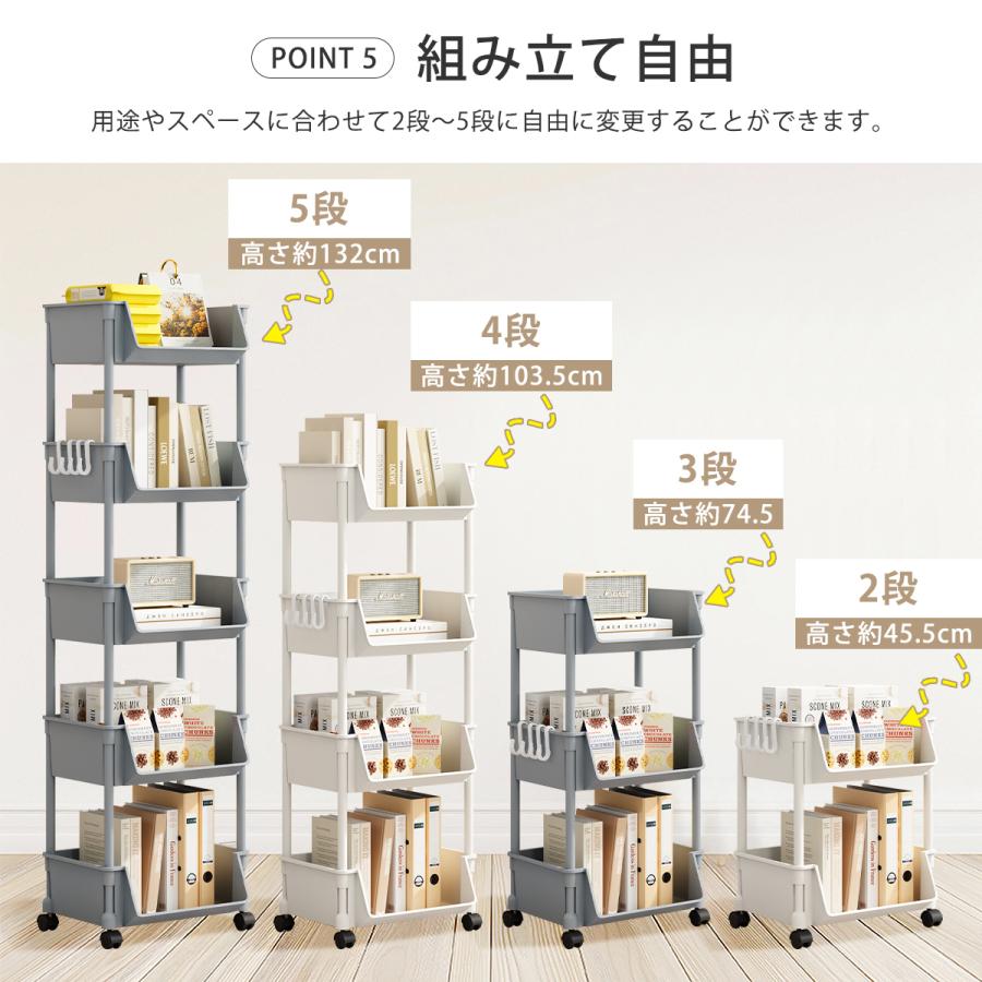 キッチンワゴン【4/5段選べる！キャスター付き】大容量 ワゴン