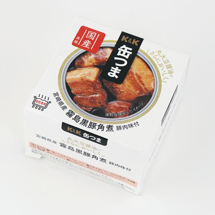 缶つま 国分 国産 黒豚 宮崎県産 霧島黒豚 角煮 豚肉味付 150g缶 缶詰 おつまみ キャンプ 5,500円以上送料無料｜murakami-ya