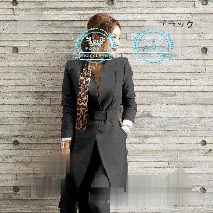 評判 レディーススーツ 秋春 着痩せ 通勤 エレガントフォーマル 女性 30代40代 大人 春秋 長袖 セットアップ カジュアルリクルートスーツ スカーフ ベルト付き Cisama Sc Gov Br