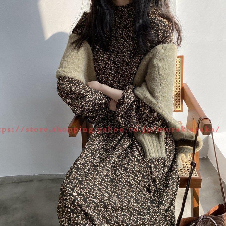 春新作ワンピース マキシ丈 ワンピース シフォン 長袖 マキシ ワンピース リゾート ワンピース 花柄 ハワイアン ワンピース リゾート通勤 人気ブランドの