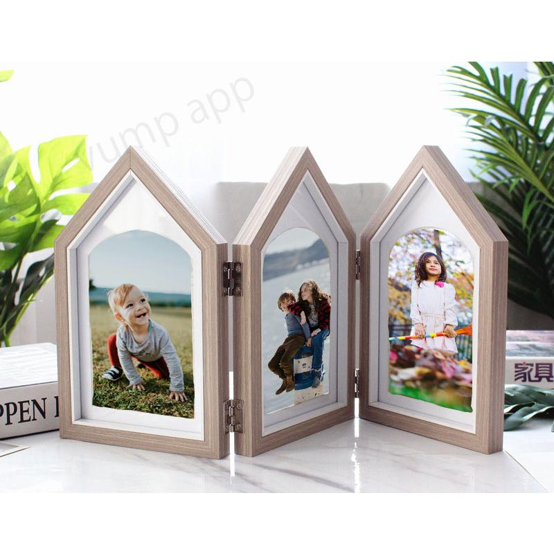 フォトフレーム L判 写真立て 3面 木製 フォトスタンド 3連 おしゃれ