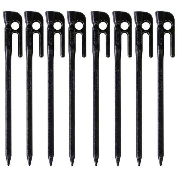 村の鍛冶屋 鍛造ペグ エリッゼステーク18cm 8本セット 黒カチオン電着