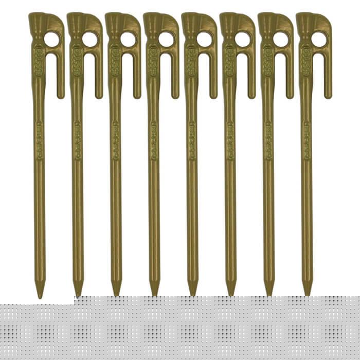 村の鍛冶屋 鍛造ペグ エリッゼステーク 18cm オリーブ 8本セット【2021