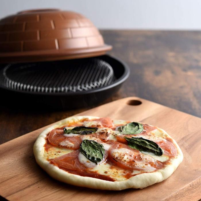 陶器製ピザ窯 村の鍛冶屋 村の鍛冶屋 オリジナルピザ窯26cm＋ガスコンロ用焼き