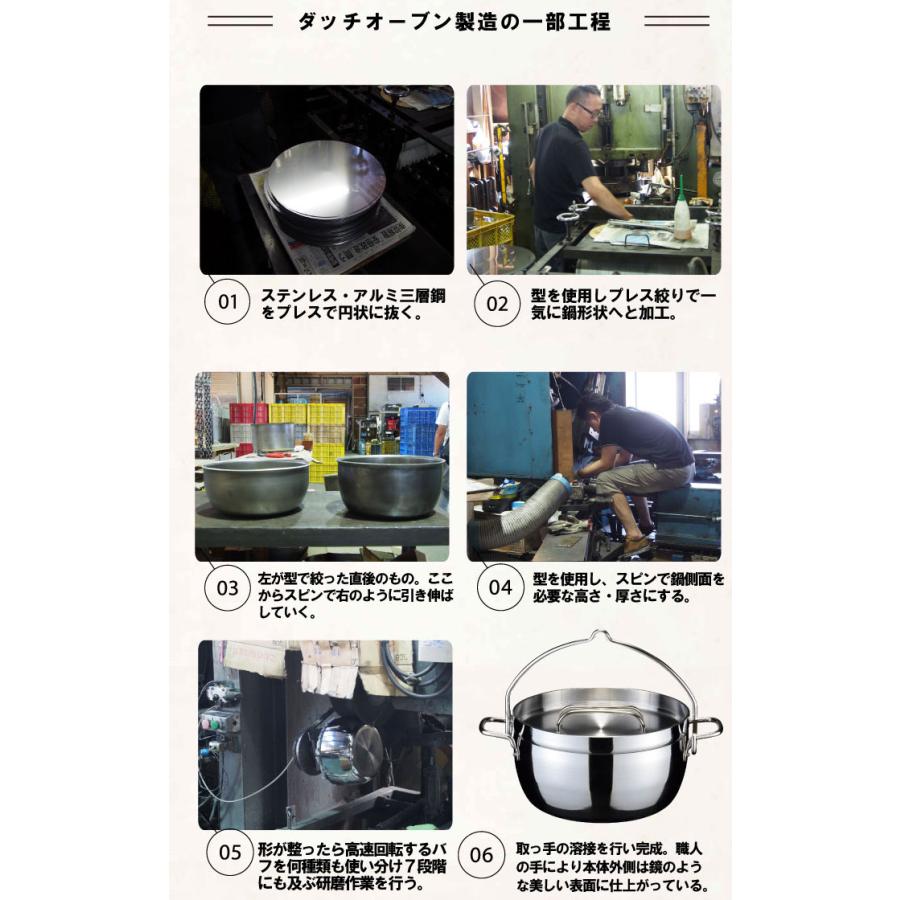 TSBBQ ライトステンレス ダッチオーブン 8インチ 底網 燕三条製 TSBBQ ライトステンレス ダッチオーブン 8インチ 底網 燕三条製