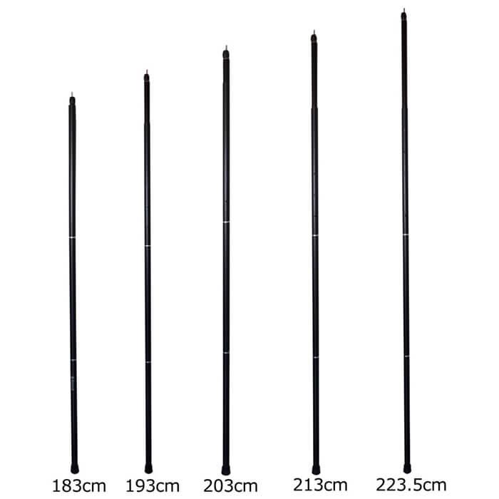 【村の鍛冶屋オリジナル】伸縮アルミタープポール　スーパーストロング　ブラック　エンドロック付　（先端29mm）［4937769760509］｜muranokajiya｜02