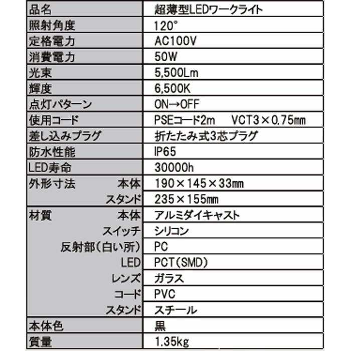 【未使用】矢田 YD-F50W 超薄型LEDライト 坂謙 YADA矢田 超薄型LEDワークライト YD-F50Wの通販｜現場市場