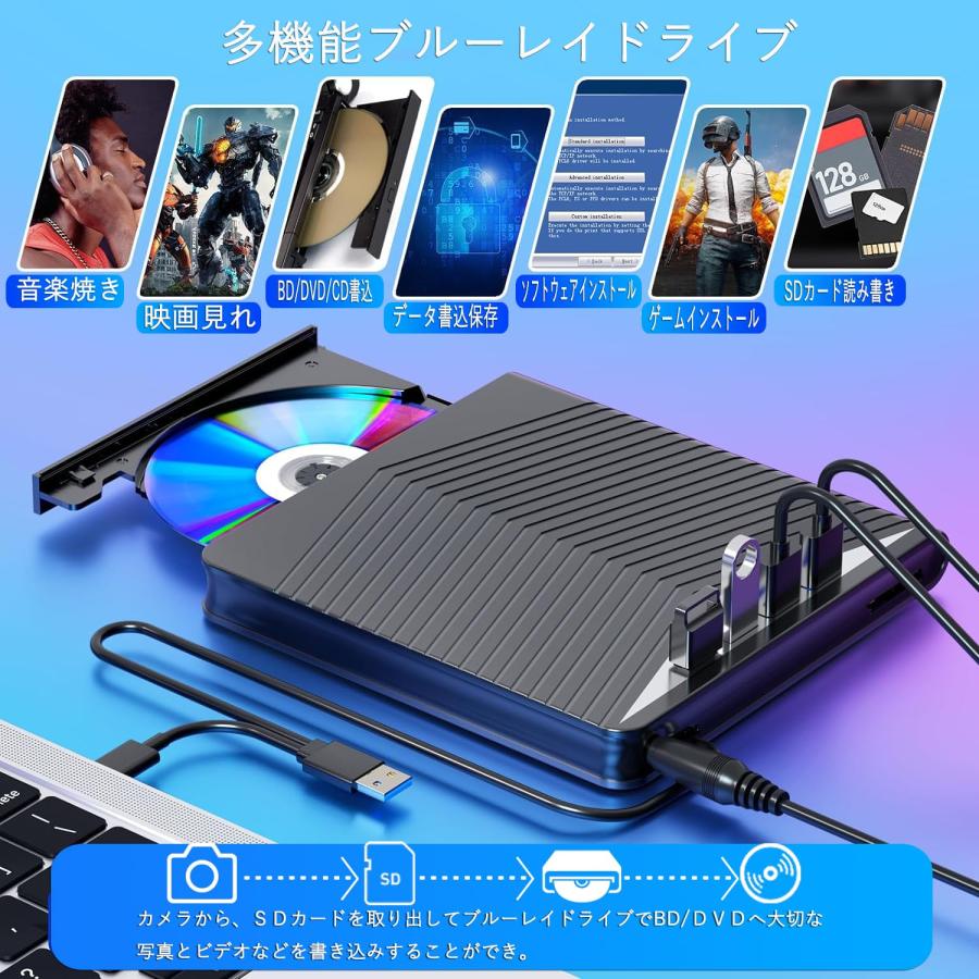 Amazon.co.jp: ブルーレイドライブ外付け USB-A/TypeC対応 再生 