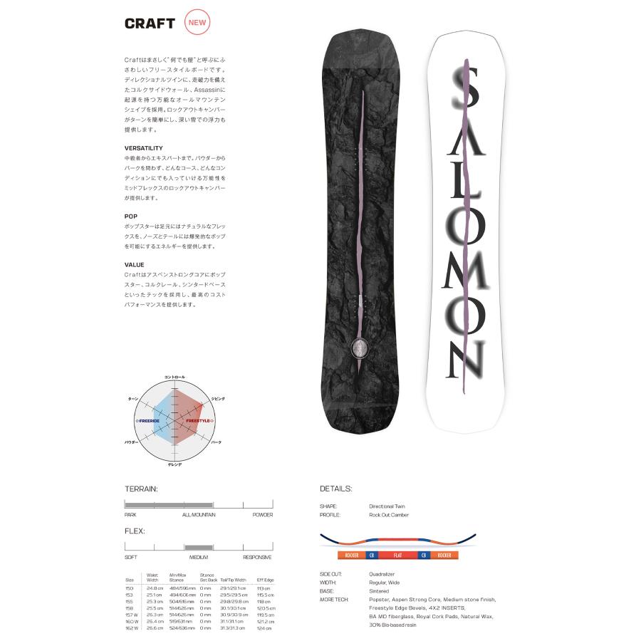 早期購入 SALOMON サロモン スノーボード 板 メンズ CRAFT 24-25モデル｜murasaki｜03