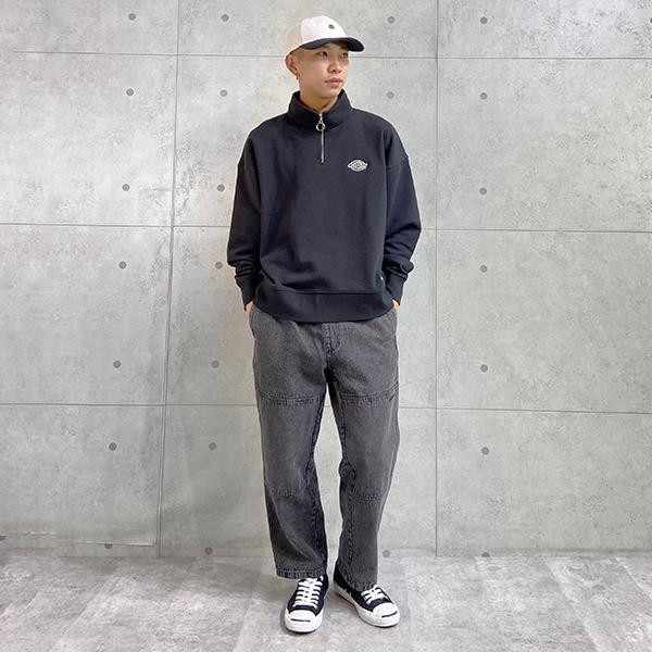 Dickies ディッキーズ スケートボードライン ビッグシルエット ハーフジップスウェット 17285200 メンズ トレーナー JJ1 B3｜murasaki｜13