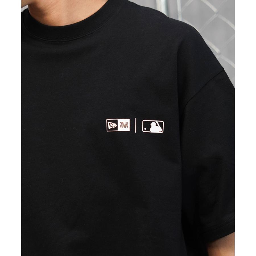 NEW ERAニューエラ メンズ 半袖 Tシャツ MLB チームロゴ バックプリント オーバーサイズ ブラック 14121857｜murasaki｜06