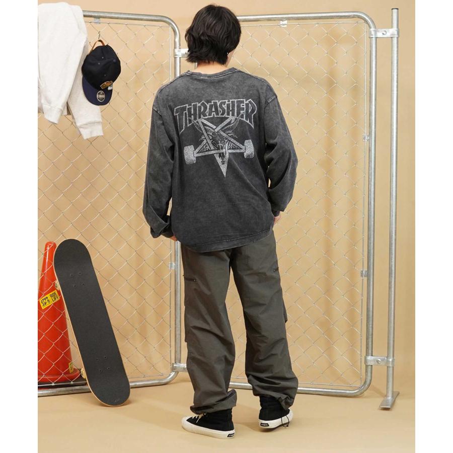 THRASHER スラッシャー THM-24ASLS01 メンズ 長袖 Tシャツ パウダーブリーチ加工 カスレプリント ムラサキスポーツ限定｜murasaki｜17