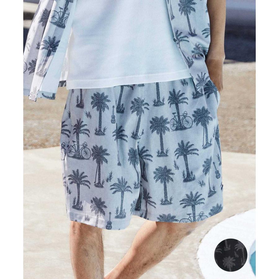 上質パイル☆パームツリー刺繍 セットアップ ショートパンツ 叩き付け  