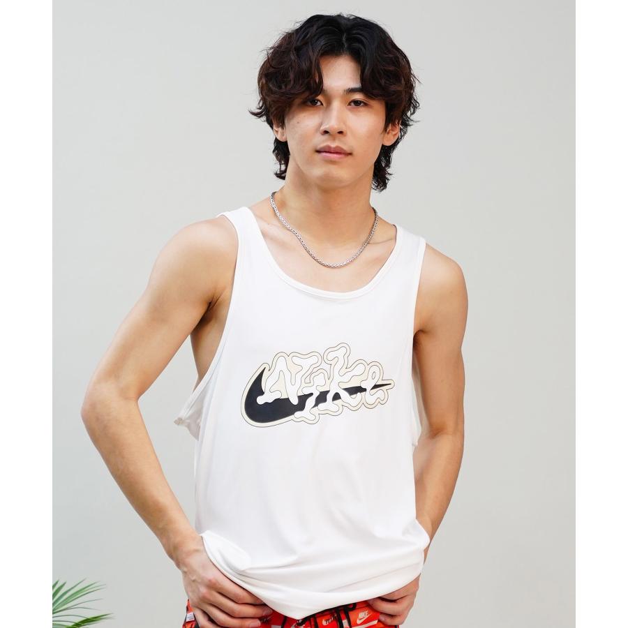 NIKE テニス メンズ タンクトップ L Dri-FIT ライトブルーx白 NIKE（ナイキ） メンズ スクリブル ユーティリティ 水陸両用 タンク