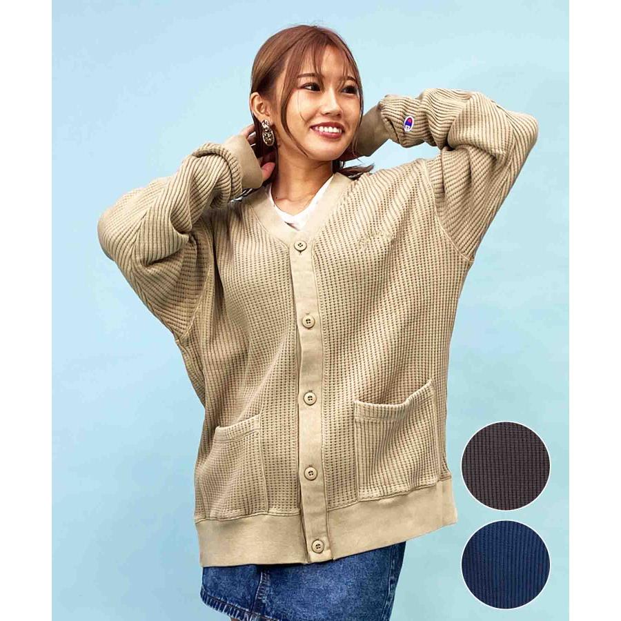 Champion（チャンピオン） レディース Vネックカーディガン ワッフル 
