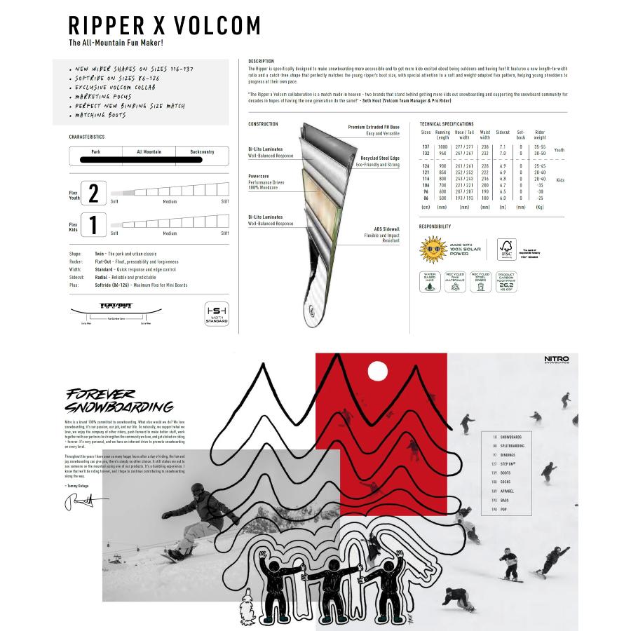 NITRO（ナイトロ） スノーボード 板 キッズ RIPPER X VOLCOM ムラサキ