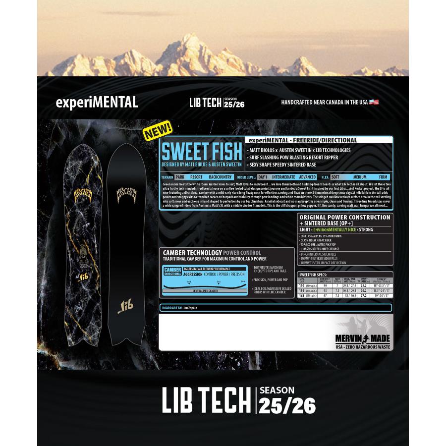 LIBTECH リブテック スノーボード 板 メンズ SWEET FISH ムラサキスポーツ 25-26モデル MM A31の画像