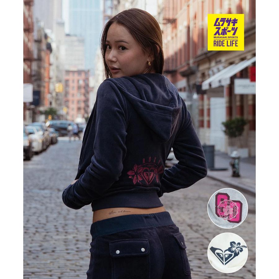 ROXY フード付きアウターウェア 黒/紫 ROXY ロキシー パーカー レディース JIVY HOODIE RZP244032