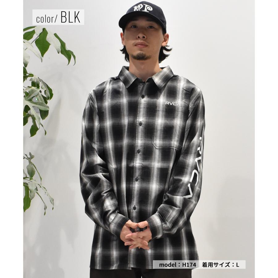 RVCA（ルーカ） 長袖 シャツ メンズ バックプリント ロゴ チェック NxI